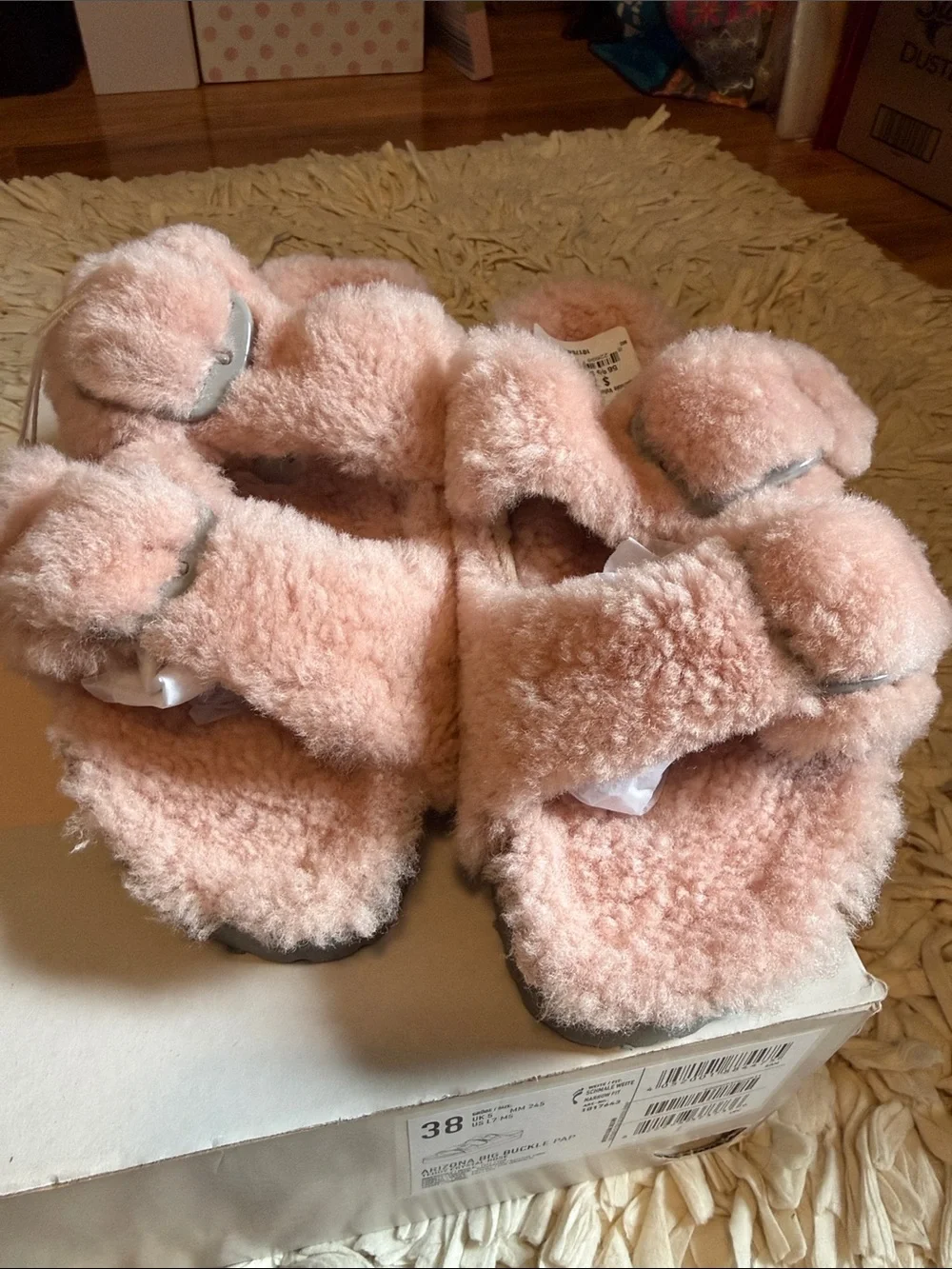 Birkenstock pink Arizona big buckle papillio teddy